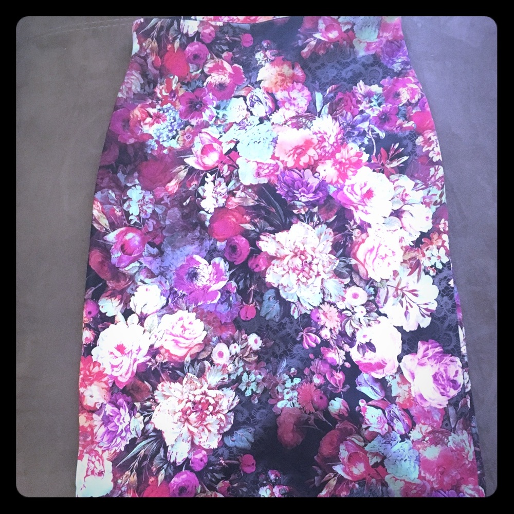 Floral midi skirt